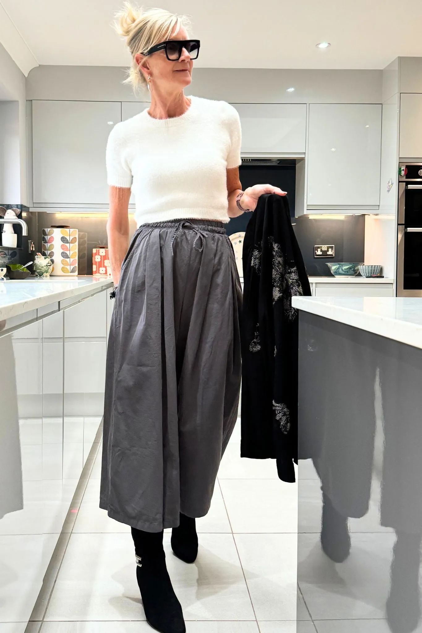 Drawstring Wide Leg Trousers