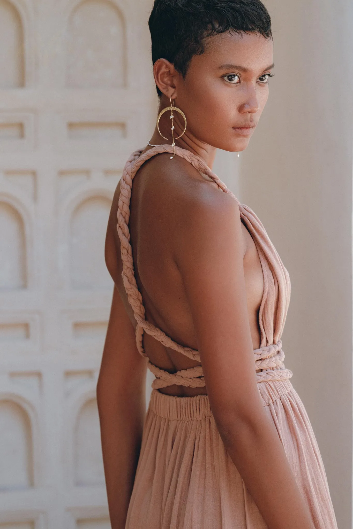 Dusty Pink Greek Goddess Dress • Grecian Dress • Boho Bridesmaid Dress