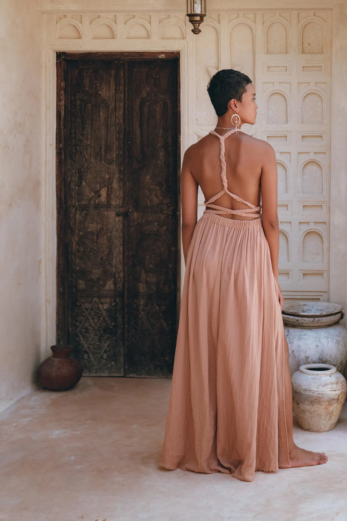 Dusty Pink Greek Goddess Dress • Grecian Dress • Boho Bridesmaid Dress