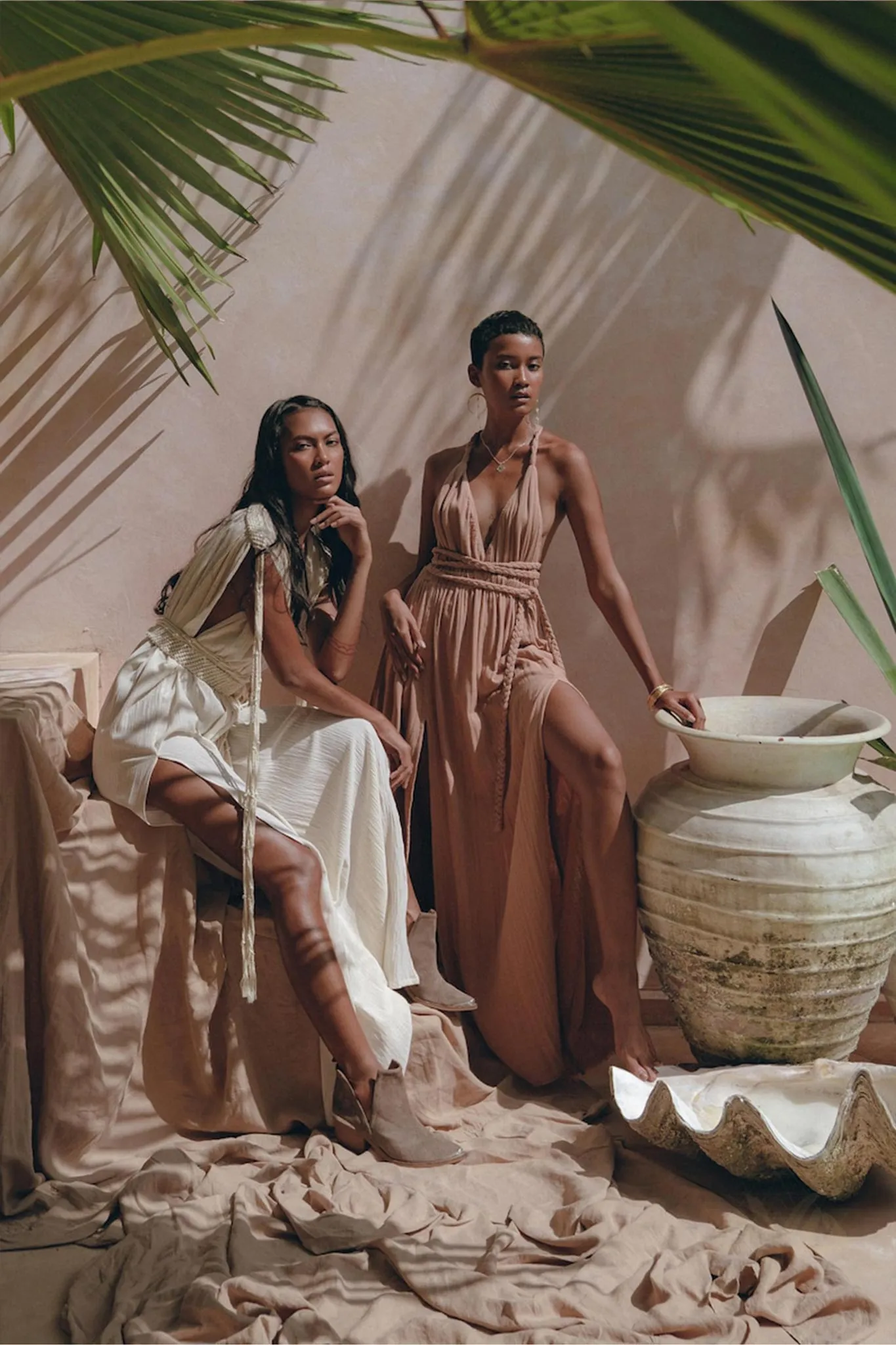 Dusty Pink Greek Goddess Dress • Grecian Dress • Boho Bridesmaid Dress