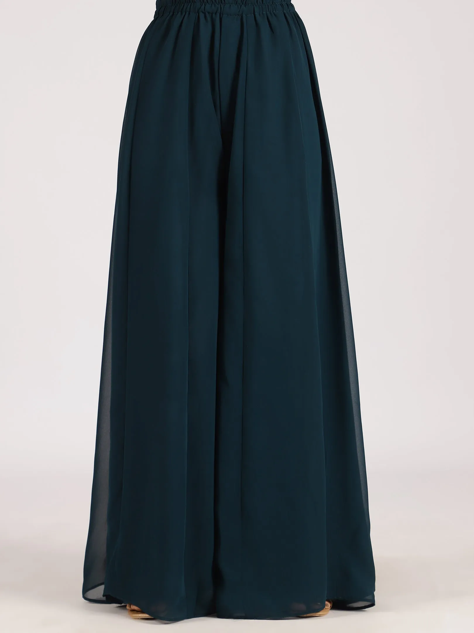 Elegant Teal Embroidered Palazzo Set with Dupatta
