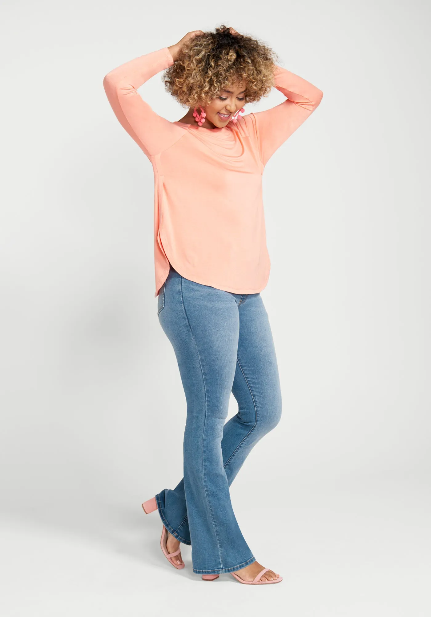 Essential Split Hem Long Sleeve (Pale Coral)