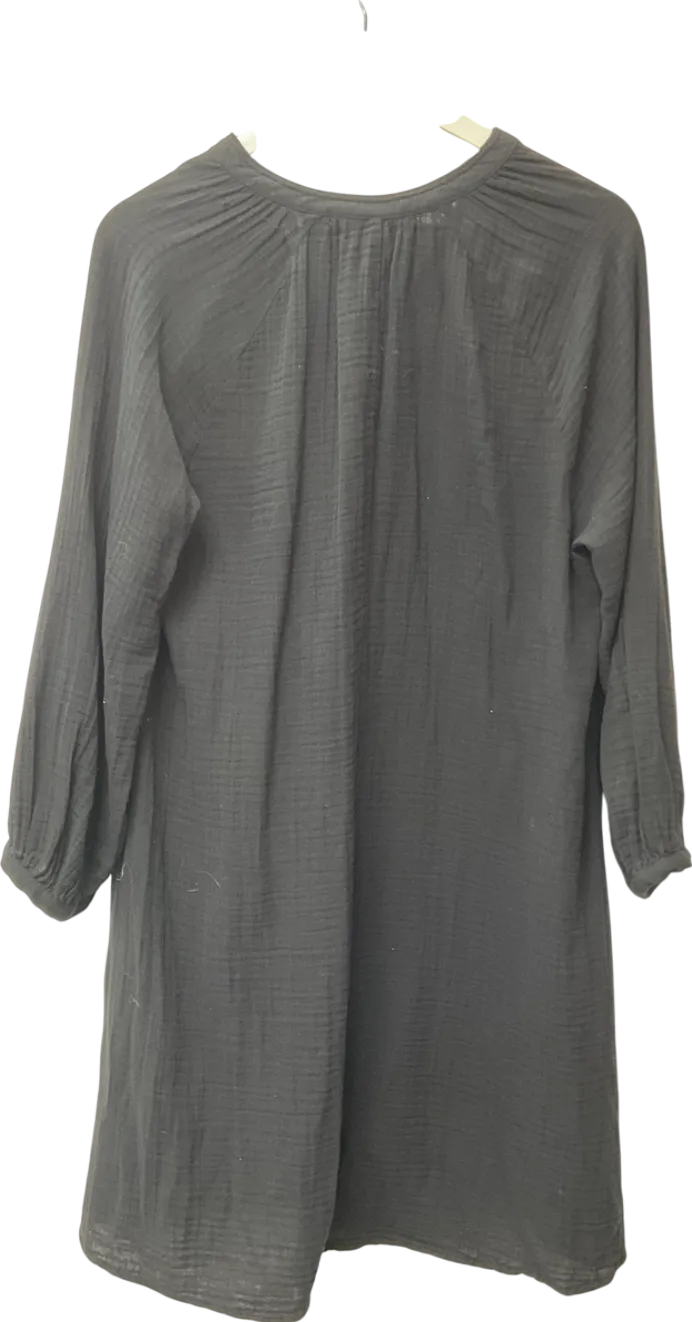 H&M Black Double-weave Tunic Dress UK XS