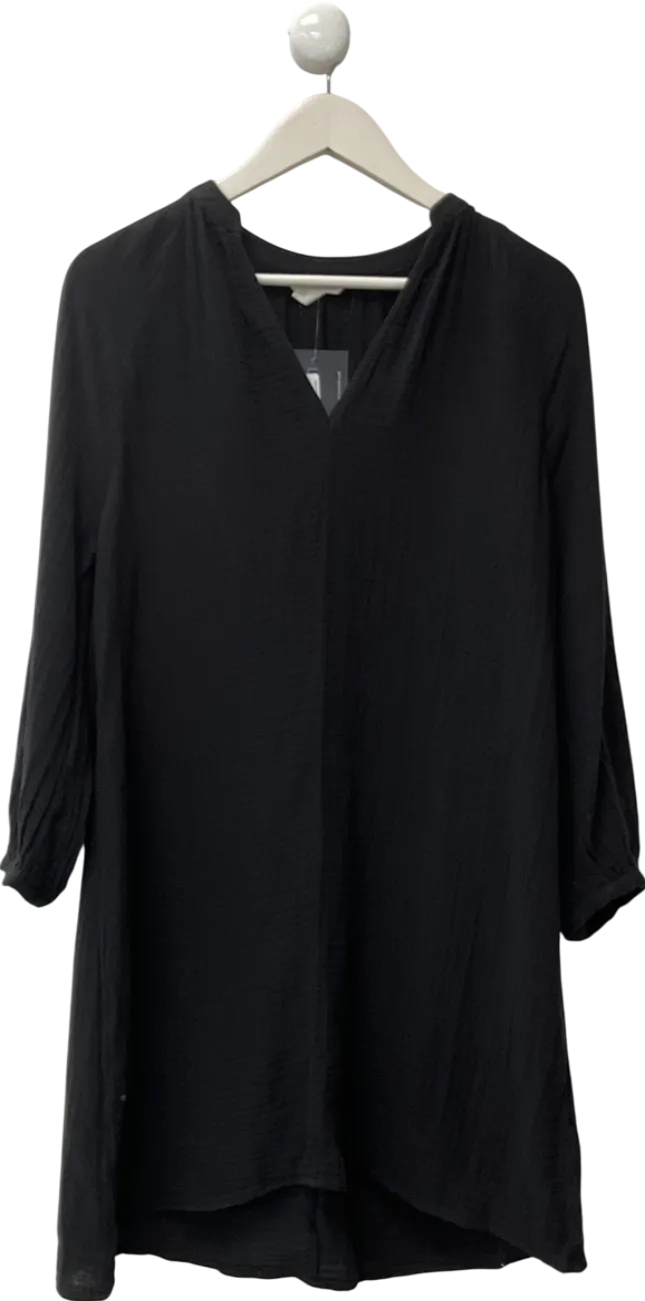 H&M Black Double-weave Tunic Dress UK XS