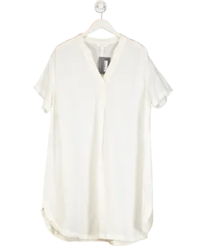 H&M White Linen Blend Loose Tunic Dress UK M
