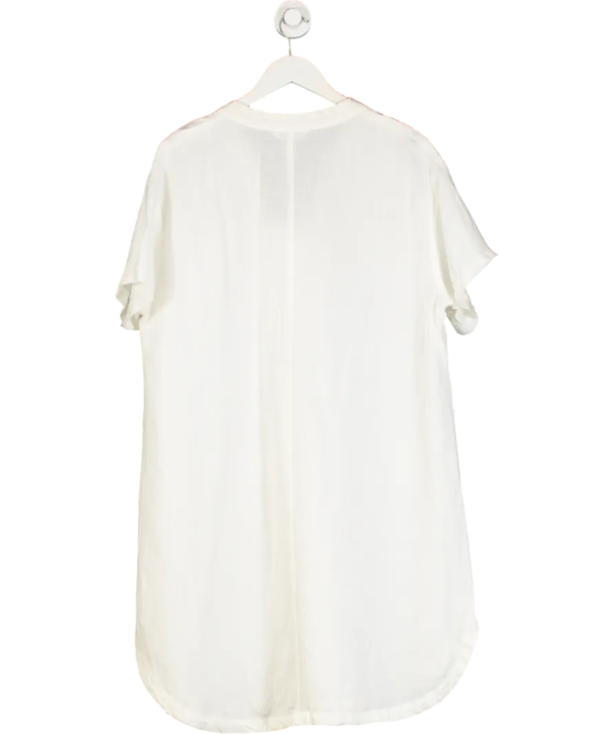 H&M White Linen Blend Loose Tunic Dress UK M
