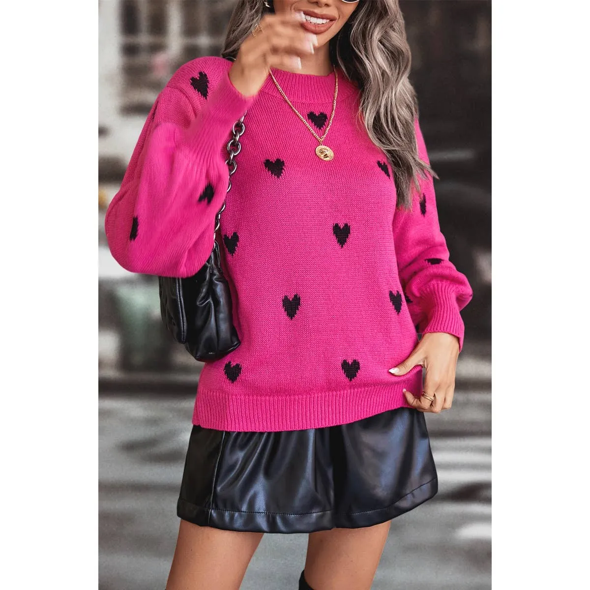 Heart Print Sweater