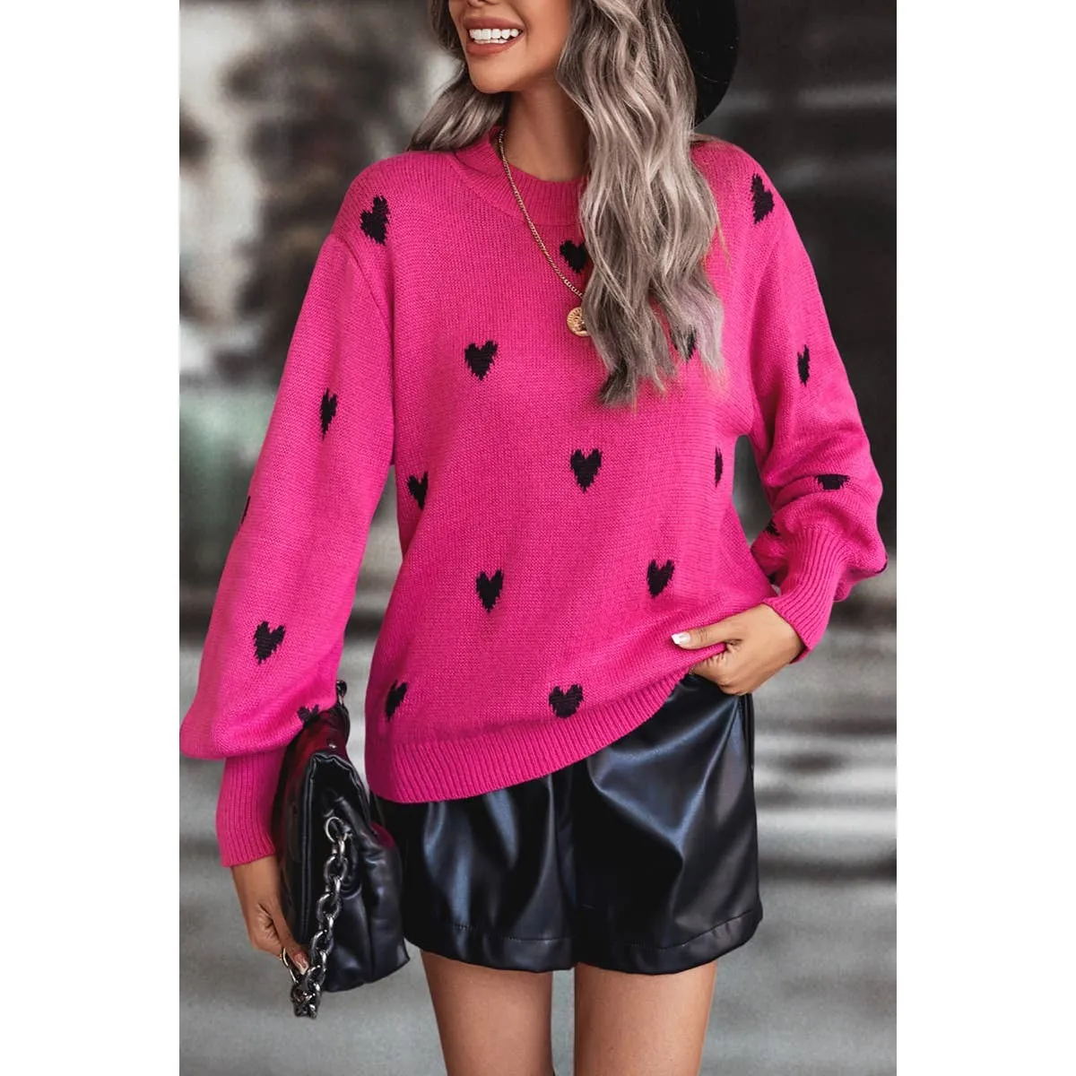 Heart Print Sweater