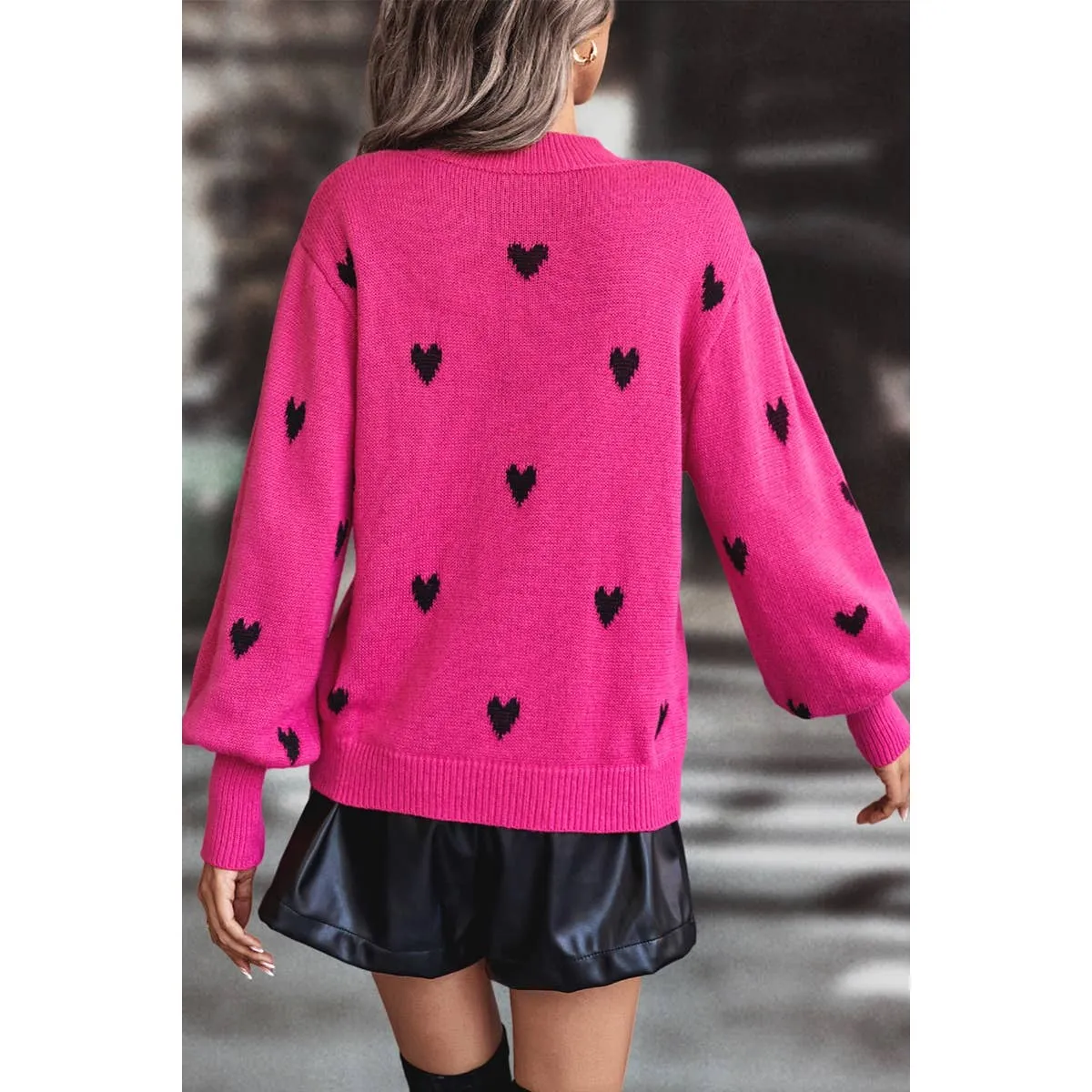 Heart Print Sweater