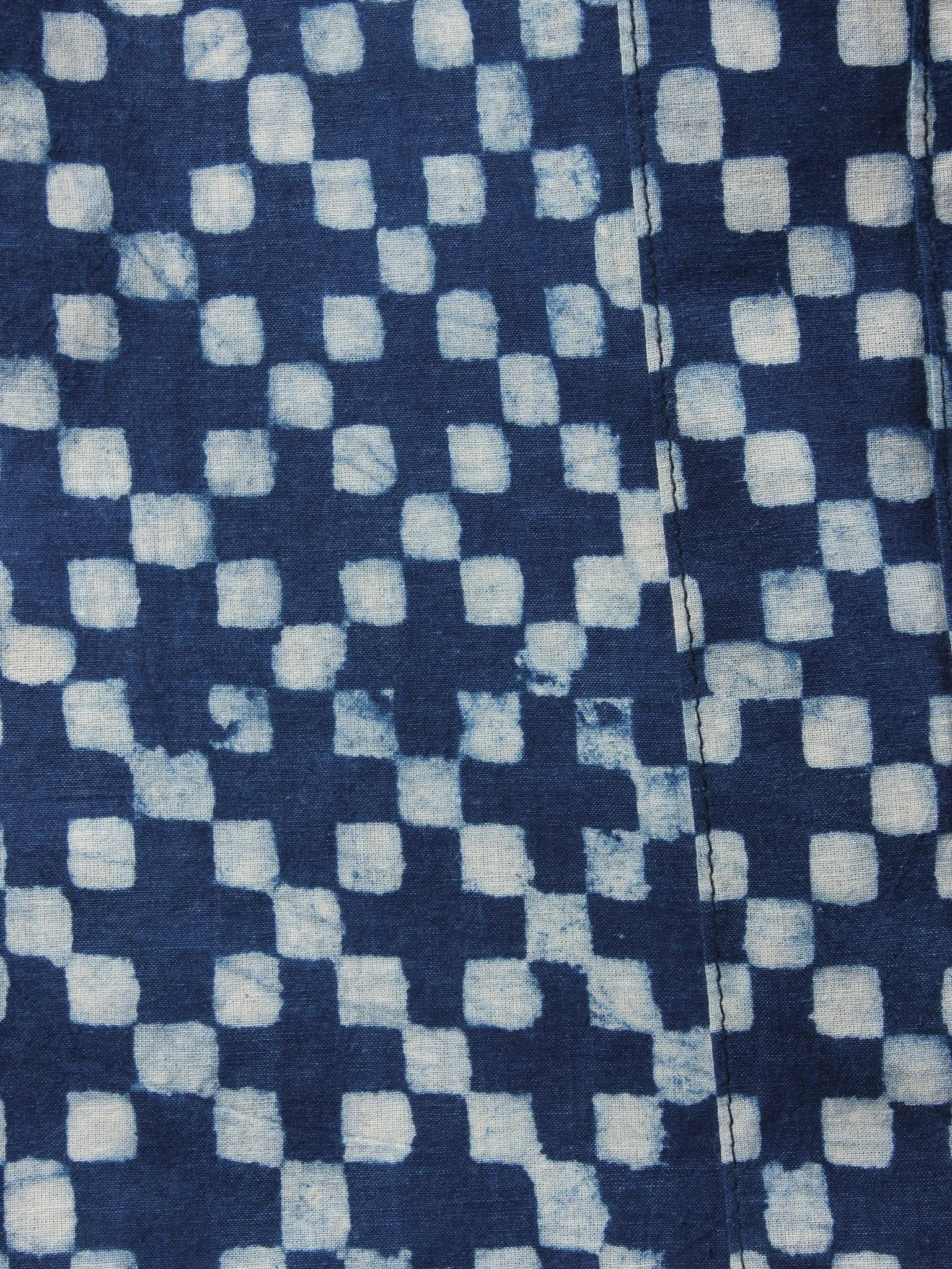 Indigo Hand Block Printed Elasticated Waist Pleated Cotton Palazzo - P1117049