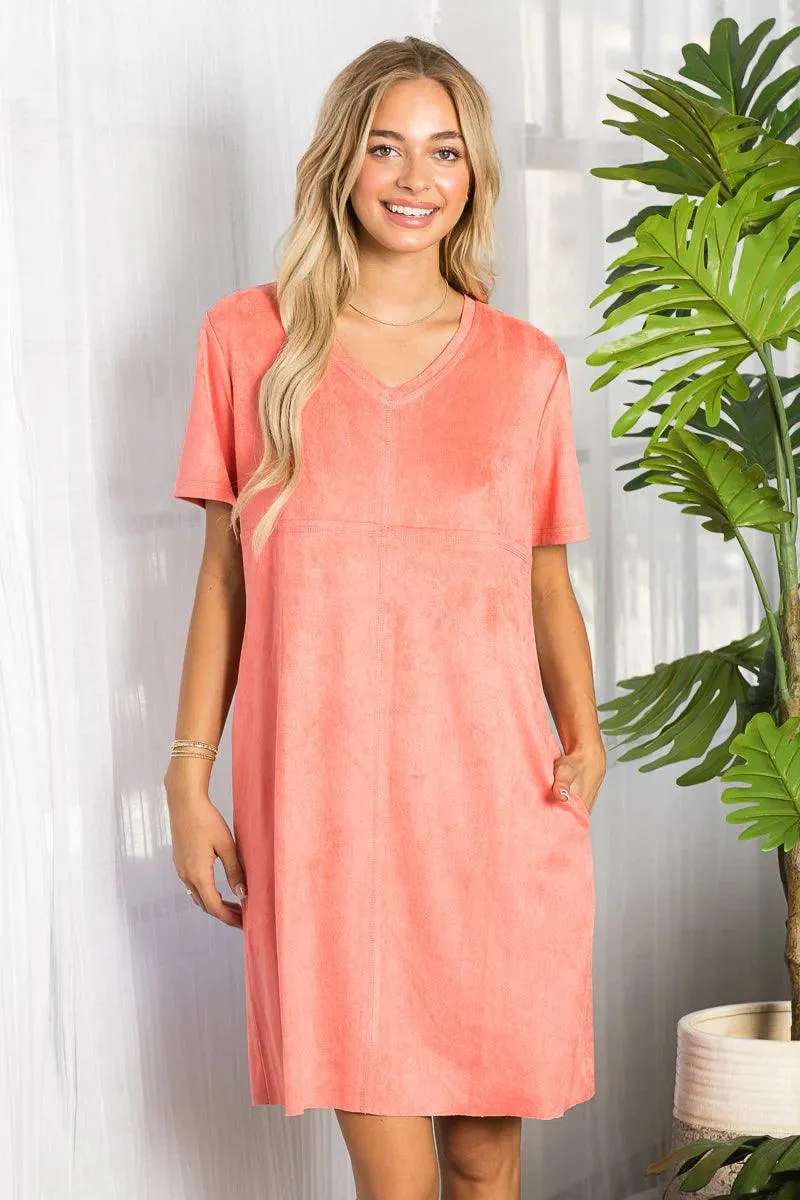 JOH WOVEN SS VNECK DRESS