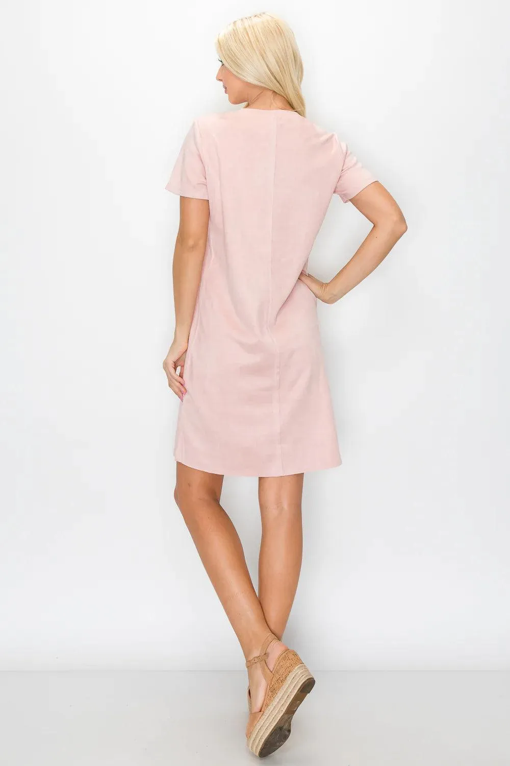 JOH WOVEN SS VNECK DRESS