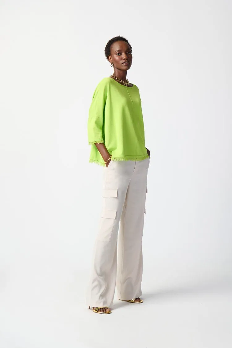 Joseph Ribkoff Ladies Keylime Soft Knit Poncho w/Fringes