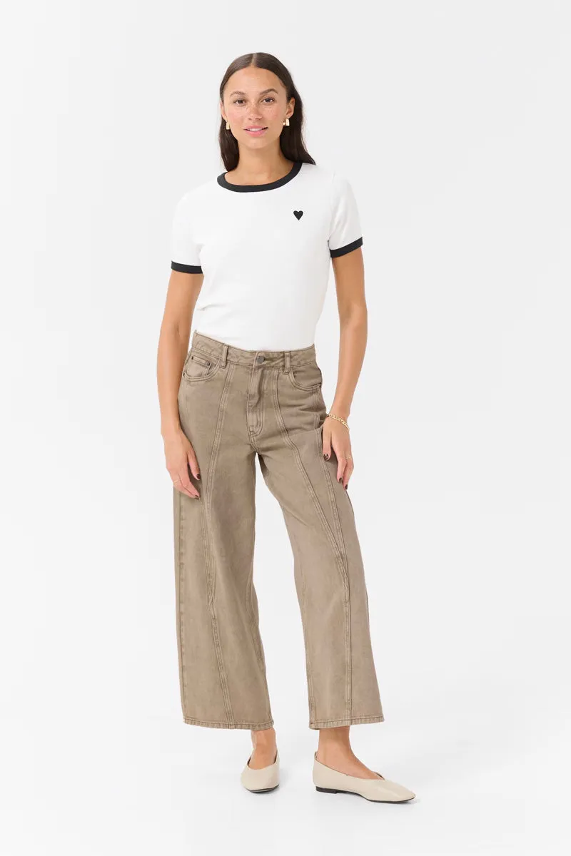 KAFFE KArania HW Jeans Washed Taupe