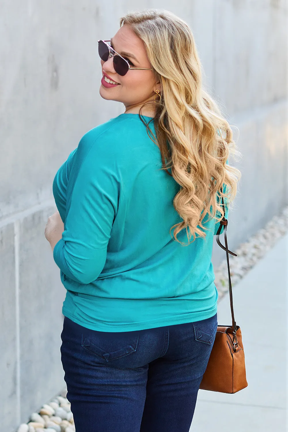 Knock Around Round Neck Batwing Sleeve Blouse