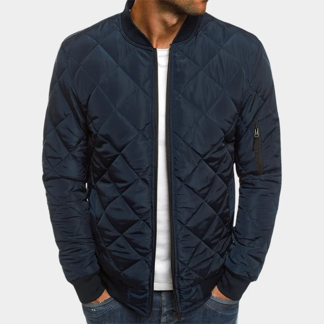 Men's Puffer Jacket  Plaid Cotton-Padded Coat  Warm Insulated Outerwear  Comfortable Fit  Multiple Colours