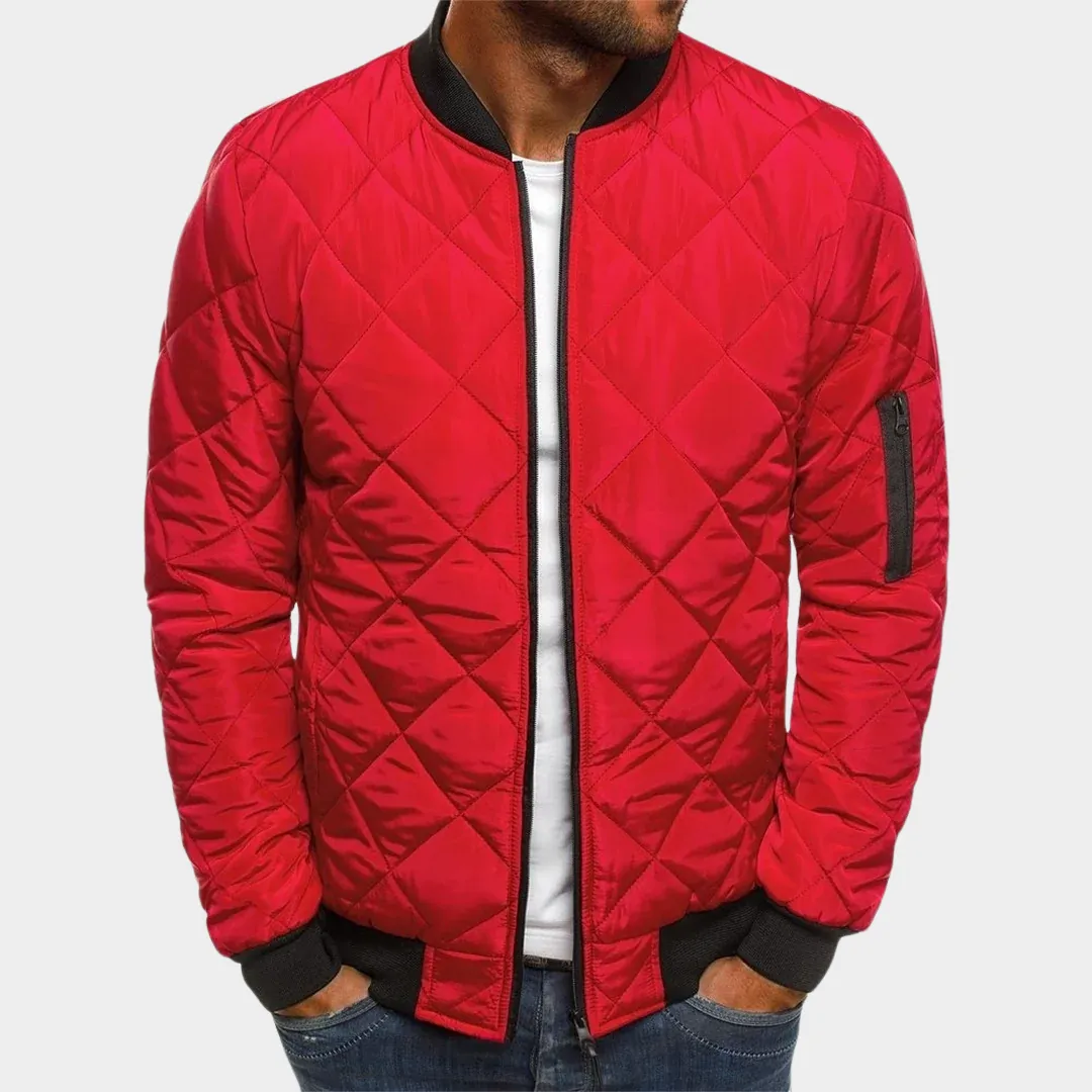 Men's Puffer Jacket  Plaid Cotton-Padded Coat  Warm Insulated Outerwear  Comfortable Fit  Multiple Colours