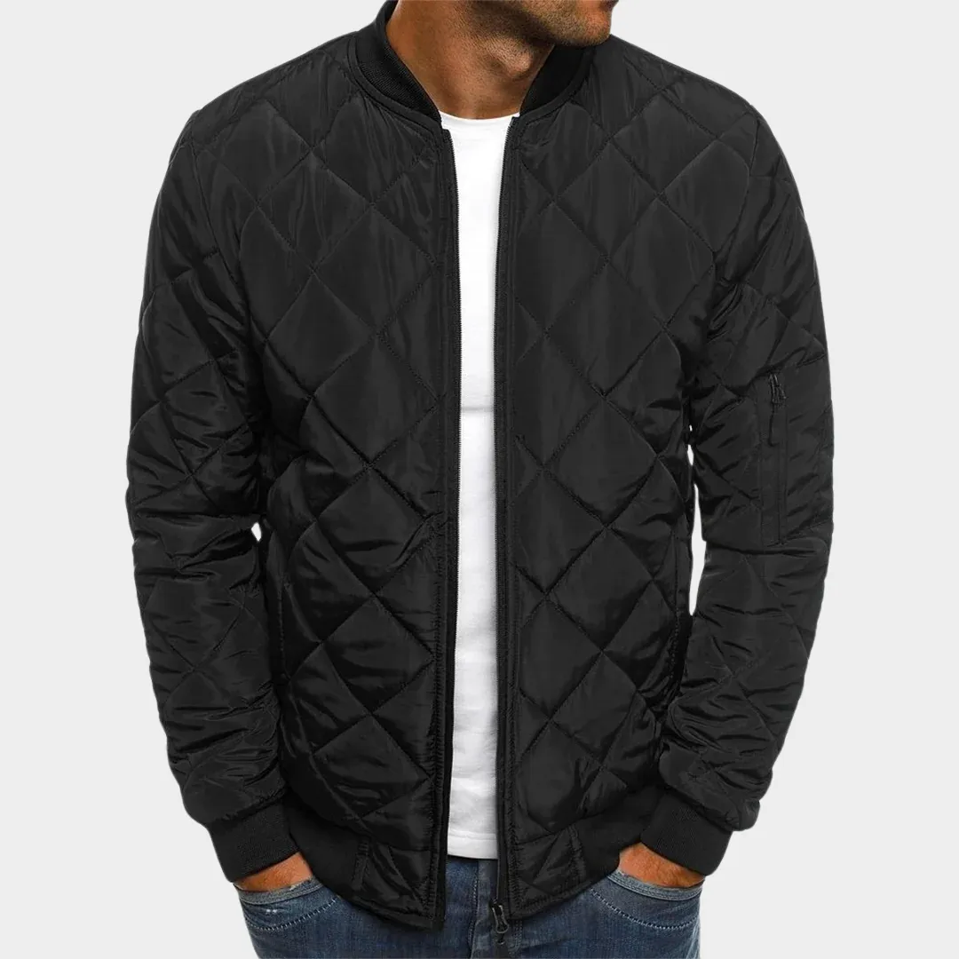 Men's Puffer Jacket  Plaid Cotton-Padded Coat  Warm Insulated Outerwear  Comfortable Fit  Multiple Colours