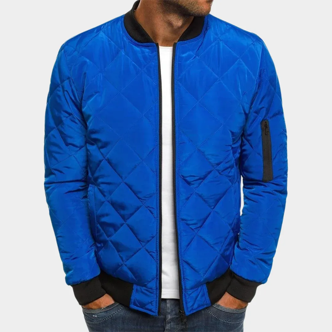 Men's Puffer Jacket  Plaid Cotton-Padded Coat  Warm Insulated Outerwear  Comfortable Fit  Multiple Colours
