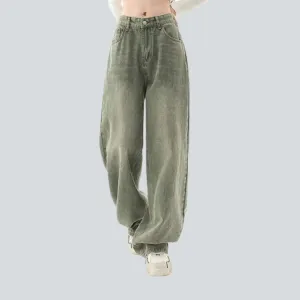 Pale green vintage baggy jeans