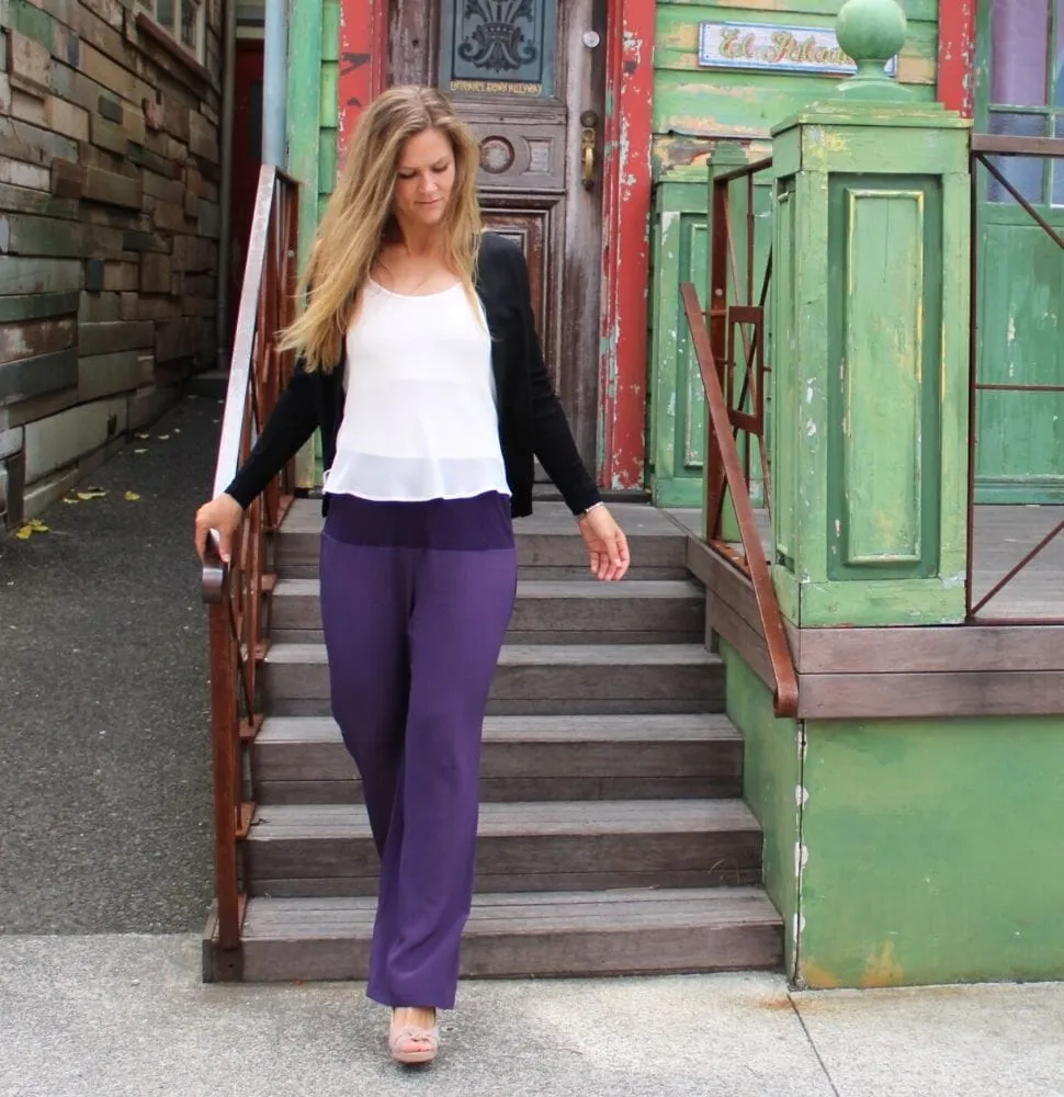 Pure Silk Crepe-de-Chine Trousers
