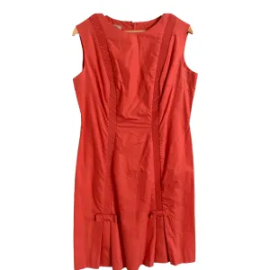 Sanfor Vintage 100% Cotton Shift Dress Coral Pink UK Size 16-18