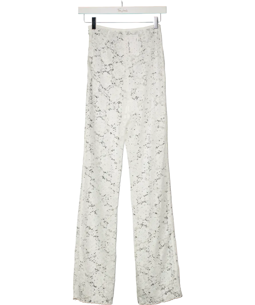 SLA the label White Lace Flared Trousers UK S
