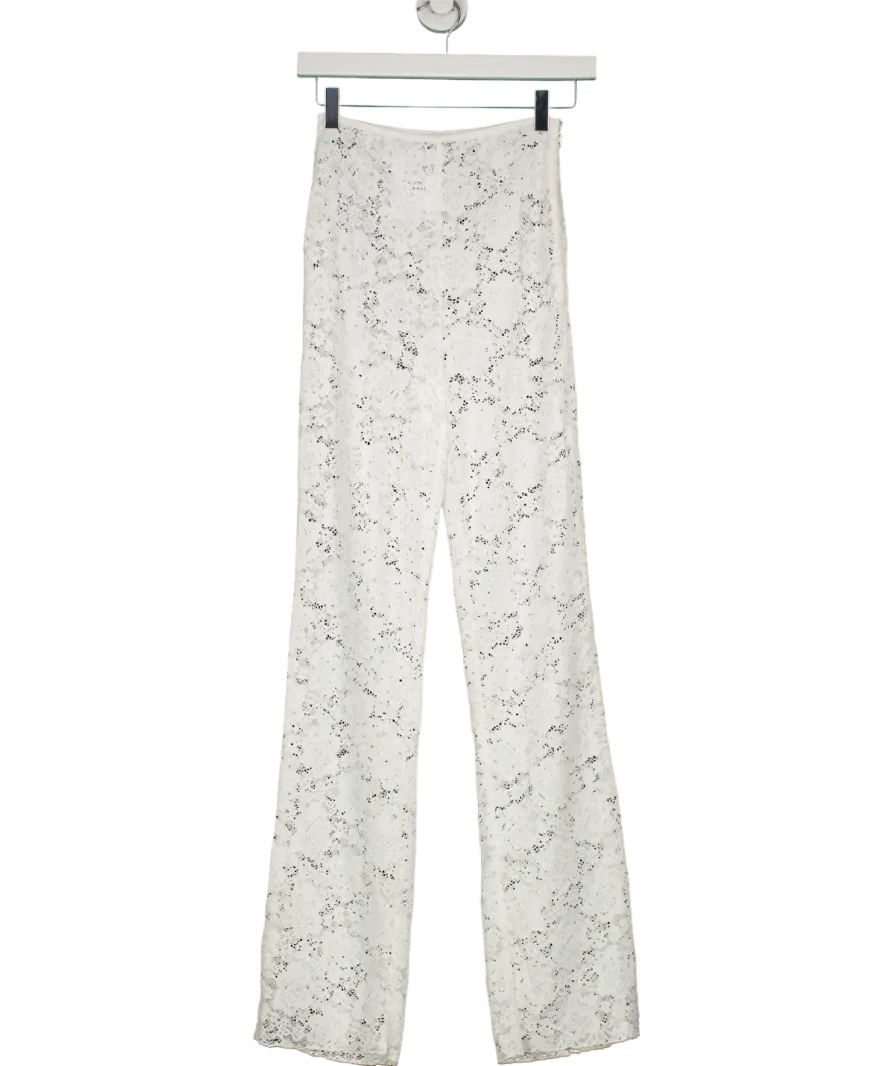 SLA the label White Lace Flared Trousers UK S