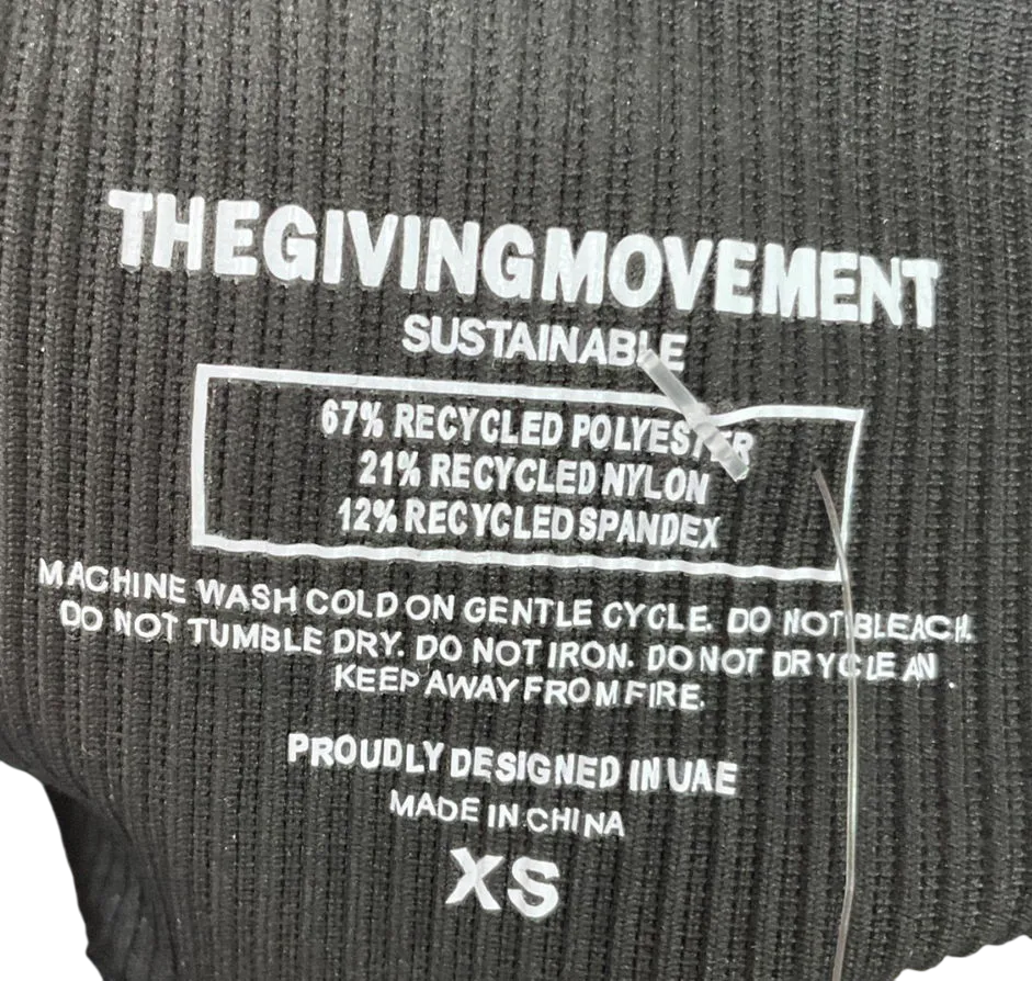 the giving movement Black Flared Leggings UK XS