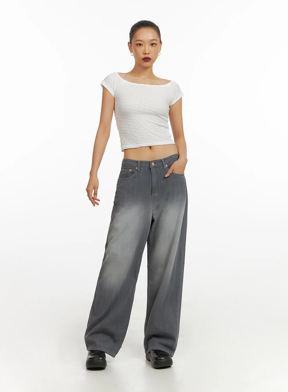 Washed Baggy Jeans IY422