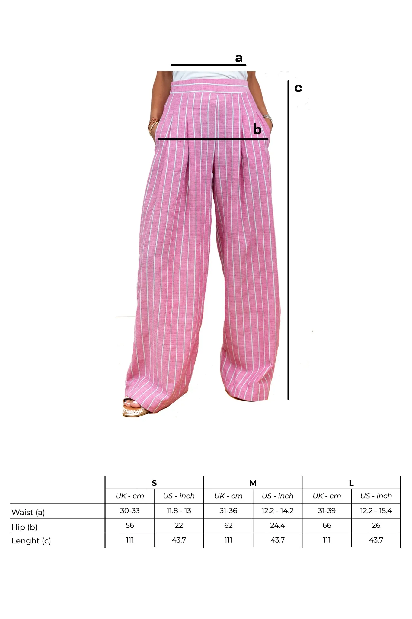Wide Leg Striped Trousers