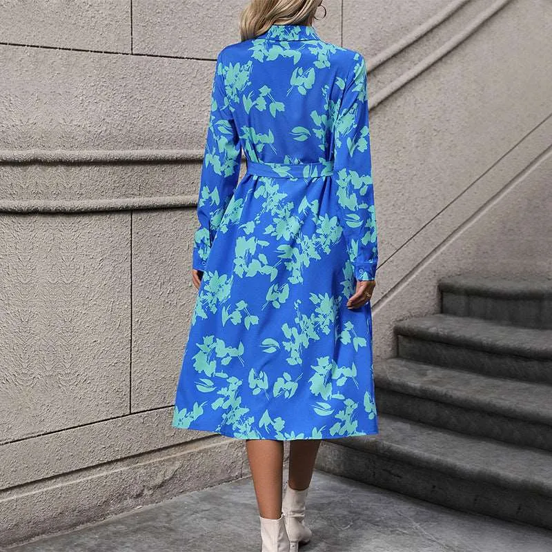 Women's Boho Shirt Dress with Belt